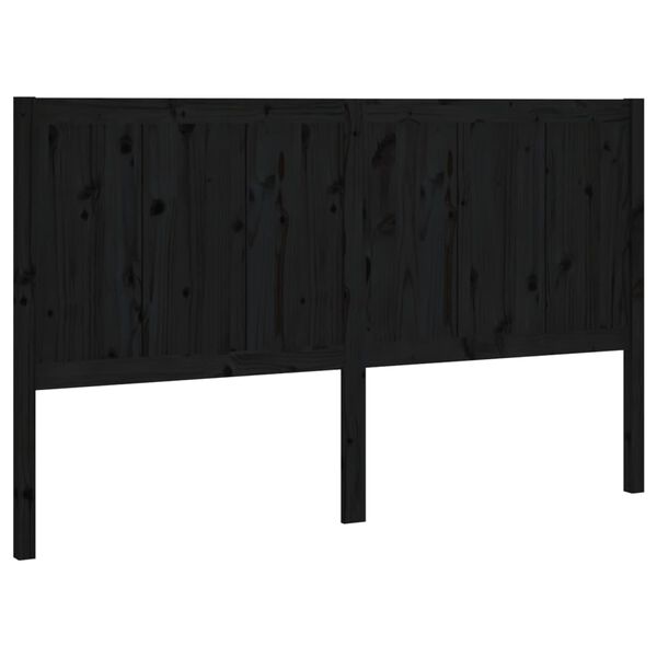 vidaXL Cabeceira de cama 205,5x4x100 cm pinho maci&ccedil;o preto
