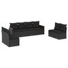 vidaXL 8 pcs conjunto sof&aacute;s de jardim com almofad&otilde;es vime PE preto