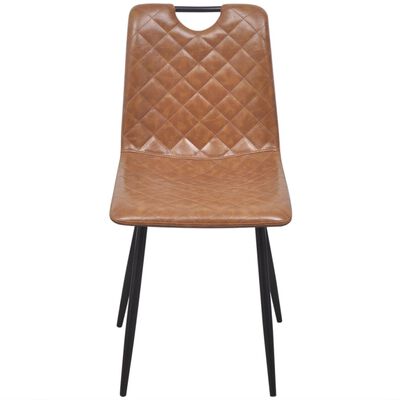 vidaXL Cadeiras de jantar 4 pcs couro artificial castanho-claro