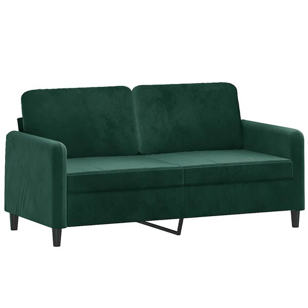 vidaXL Sof&aacute; de 2 lugares 140 cm veludo verde-escuro