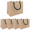 vidaXL Bolsas de Juta 5 Natural e Preto 26 x 22 x 14 cm