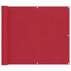 vidaXL Tela de Varanda 100 x 200 cm Tecido Oxford Retangular Vermelho