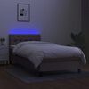 vidaXL Cama box spring + colch&atilde;o/LED 80x200cm tecido cinza-acastanhado