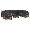 vidaXL Conjunto de Sof&aacute; de Jardim 11 unid. Cinzento vime PE