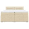vidaXL Cama com molas/colch&atilde;o 200x200 cm tecido cor creme