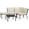 vidaXL 5 pcs conjunto lounge de jardim a&ccedil;o c/ almofad&otilde;es areia