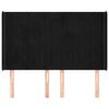 vidaXL Cabeceira de cama c/ abas veludo 147x16x118/128 cm preto