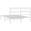 vidaXL Estrutura de cama com cabeceira 140x190 cm metal branco
