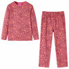 vidaXL Pijama de manga comprida para crian&ccedil;a rosa-velho 92