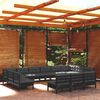 vidaXL 13 pcs conjunto lounge jardim c/ almofad&otilde;es pinho maci&ccedil;o preto