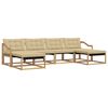 vidaXL Conjunto de Sof&aacute;s para Exterior 6 pcs Branco e Bege