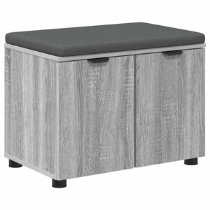 vidaXL Banco de Hall com almofada Sonoma cinza 60 x 38 x 46 cm