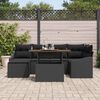 vidaXL Conjunto de Sof&aacute; de Jardim 7 pcs Preto Rattan Sint&eacute;tico