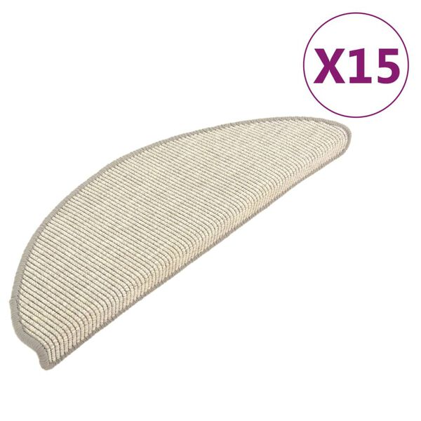 vidaXL Tapetes de escada 15 pe&ccedil;as 65x21x4 cm prateados semicirculares grandes