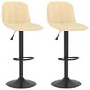 vidaXL Bancos de bar 2 pcs veludo creme