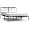 vidaXL Estrutura de cama em metal com cabeceira 150x200 cm preto
