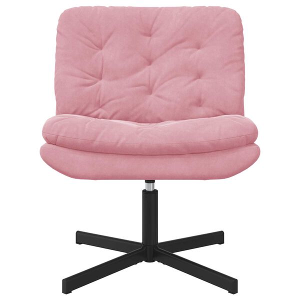 vidaXL Cadeira Relaxante Girat&oacute;ria Rosa 63 x 75 x 76 cm Veludo