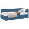 vidaXL Estrutura de Cama de Canto com Colch&atilde;o 2 unid. Azul Veludo
