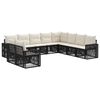 vidaXL Conjunto de Sof&aacute; de Jardim 10 unid. Preto e Branco Creme