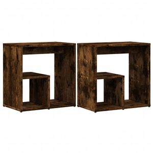 vidaXL Mesas de apoio 2 pcs 50x30x50 cm deriv. madeira carvalho fumado