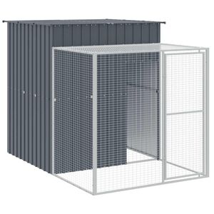 vidaXL Galinheiro com anexo 165x251x181 cm a&ccedil;o galvanizado antracite