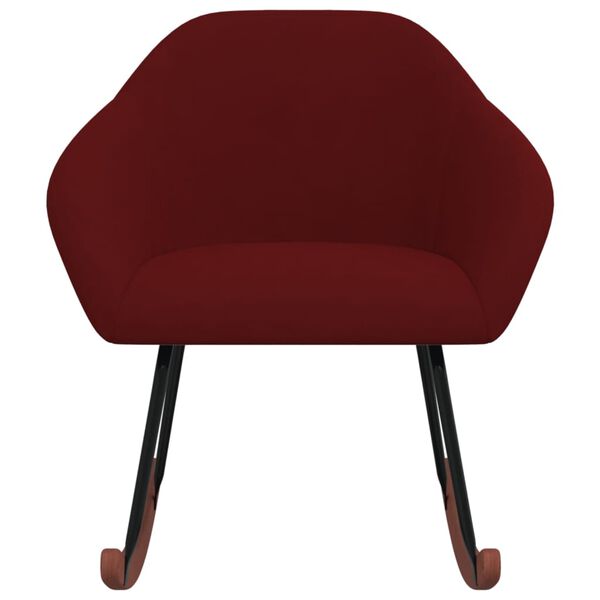 vidaXL Cadeira de baloiço tecido vermelho tinto