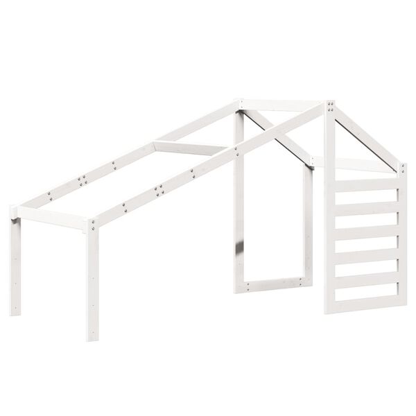vidaXL Telhado de cama infantil 188x82x113 cm pinho maci&ccedil;o branco