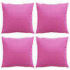 vidaXL Travesseiros Esparramados Liso 4 pcs Rosa 40 x 40 cm