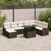 vidaXL Conjunto de Sof&aacute; de Jardim 9 pcs Castanho Rattan Sint&eacute;tico