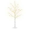 vidaXL &Aacute;rvore c/ 48 luzes LED 120 cm b&eacute;tula branco quente