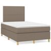 vidaXL Cama boxspring c/ colch&atilde;o 120x190cm tecido castanho-acinzentado