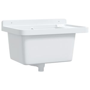 vidaXL Lavat&oacute;rio de parede 50x35x24 cm resina branco