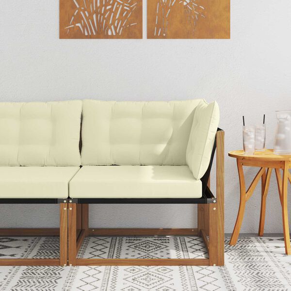 vidaXL Sof&aacute; de Canto Outdoor Madeira S&oacute;lida de Ac&aacute;cia Natural