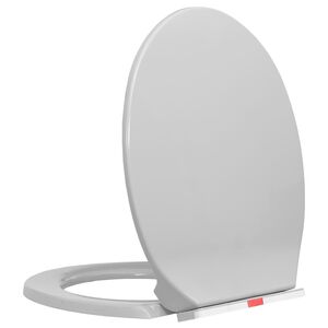 vidaXL Tampo sanita oval fecho suave e remo&ccedil;&atilde;o r&aacute;pida cinzento-claro