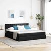 vidaXL Cama com arruma&ccedil;&atilde;o e colch&atilde;o com colch&atilde;o Preto 160 x 200 cm