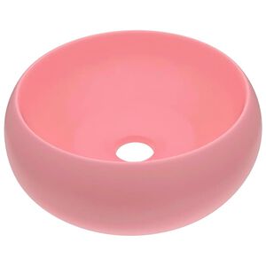 vidaXL Lavat&oacute;rio luxuoso redondo 40x15 cm cer&acirc;mica rosa mate