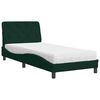 vidaXL Cama com colch&atilde;o 90x200 cm veludo verde-escuro