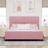 vidaXL Cama Box com cabeceira Rosa 180 x 200 cm Veludo