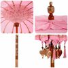 vidaXL Parasol Balin&ecirc;s 260 Rosa 210-220 cm Algod&atilde;o e madeira s&oacute;lida