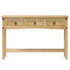 vidaXL Mesa de console "Corona" 114x34,5x73 cm Madeira maciça de pinho