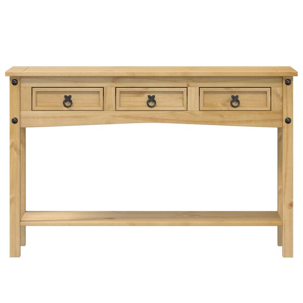 vidaXL Mesa de console "Corona" 114x34,5x73 cm Madeira maciça de pinho