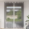 vidaXL Cortinas de voile com aba 2 pcs preto