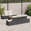 vidaXL Conjunto de Sof&aacute; de Jardim 6 pcs Preto Rattan Sint&eacute;tico