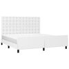 vidaXL Estrutura cama c/ cabeceira 180x200 cm couro artificial branco