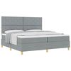 vidaXL Cama Box com colch&atilde;o Cinzento-claro 200 x 200 cm tecido