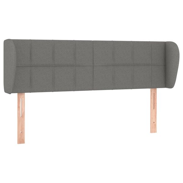 vidaXL Cabeceira de cama c/ abas tecido 147x23x78/88cm cinzento-escuro