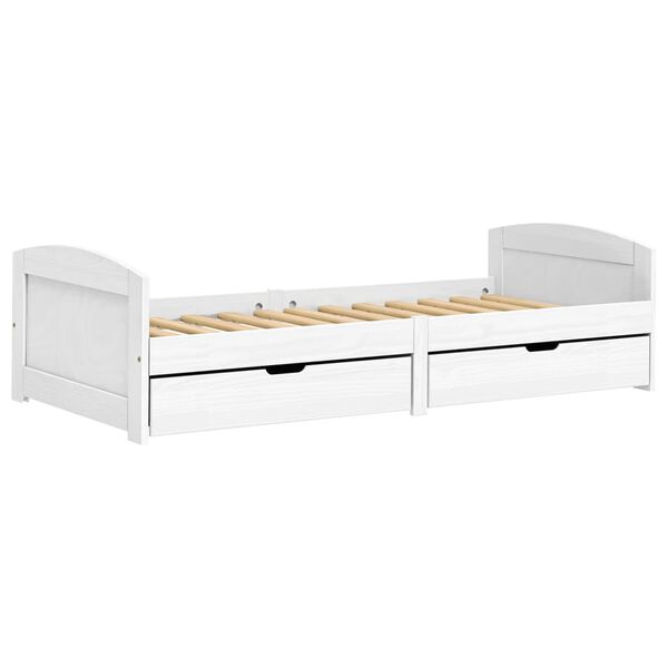 vidaXL Sof&aacute;-cama com 2 gavetas 90x200 cm madeira de pinho maci&ccedil;a IRUN