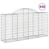 vidaXL Cestos gabião arqueados 50 pcs 200x50x100/120 ferro galvanizado