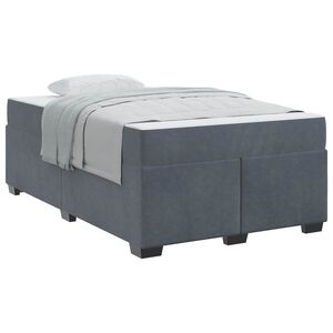 vidaXL Estrutura da Cama com colch&atilde;o Cinza Escuro 120 x 200 cm tecido