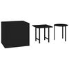 vidaXL Mesas de apoio para jardim 3 pcs vime PE preto